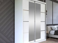 Sifonier Sedef usi glisante cu oglinda Alb